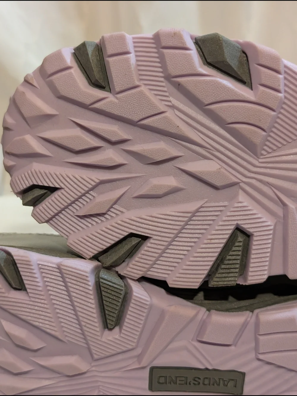 Lands' End Kids Iridescent Silver & Lilac Snow Boots